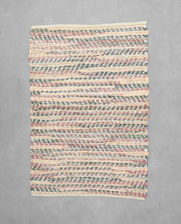 Tapis coton et cuir rose - Pimkie