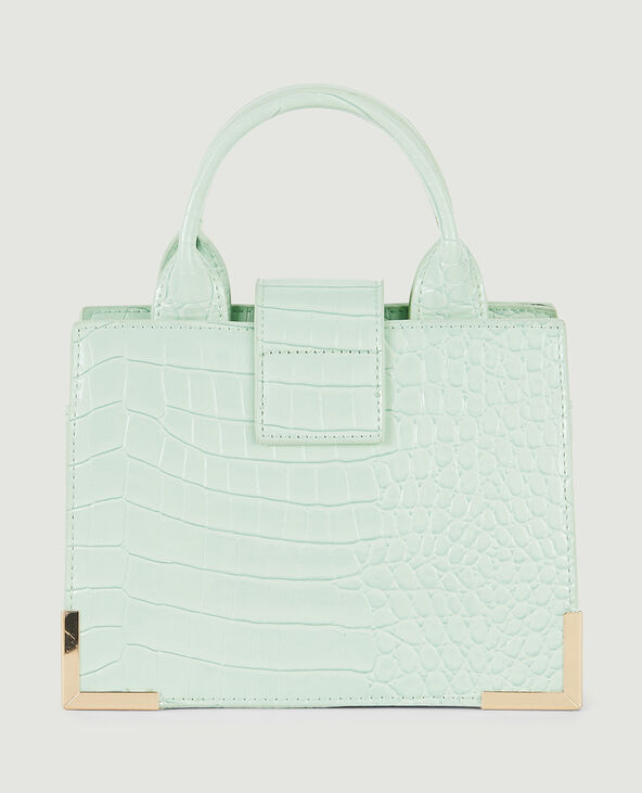 Sac boxy effet croco bleu clair - Pimkie
