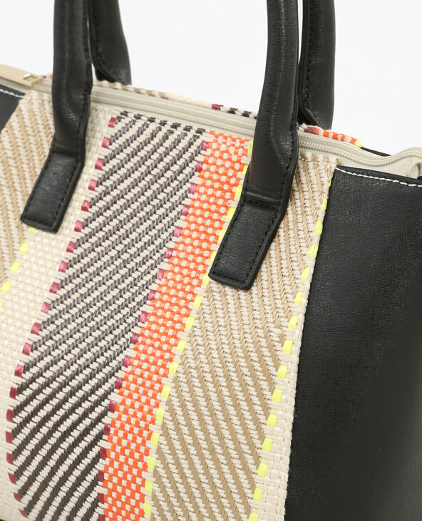 Sac cabas paille multicolore noir - Pimkie