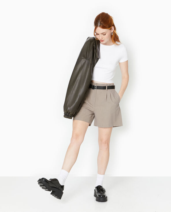 Short city taille haute avec pinces et ceinture Pimkie
