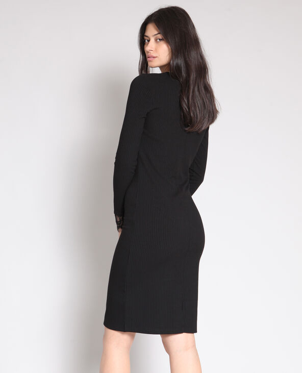 Robe à col V noir - Pimkie