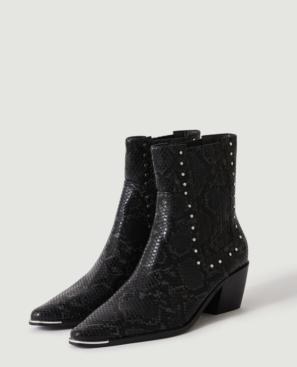 Bottines Chelsea python clous