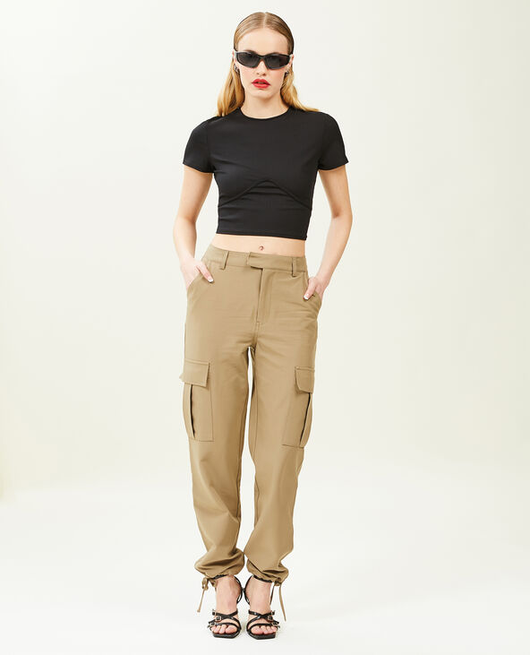 Pantalon cargo bas resserrables vert kaki - Pimkie