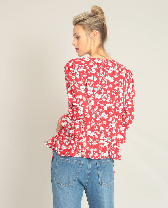Blouse cache-cœur rouge - Pimkie