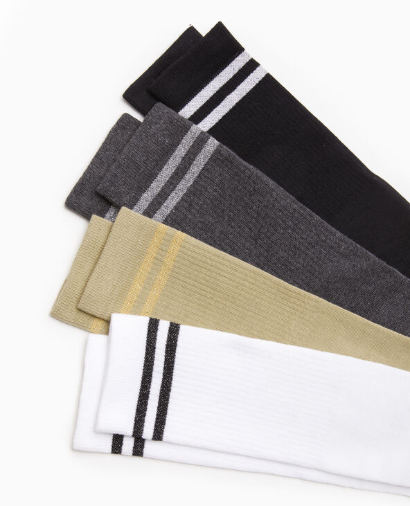 Paire de chaussettes avec bandes lurex vert kaki - Pimkie