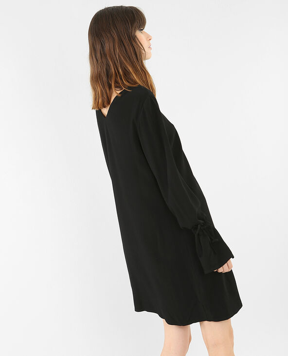 Robe manches volant noir - Pimkie