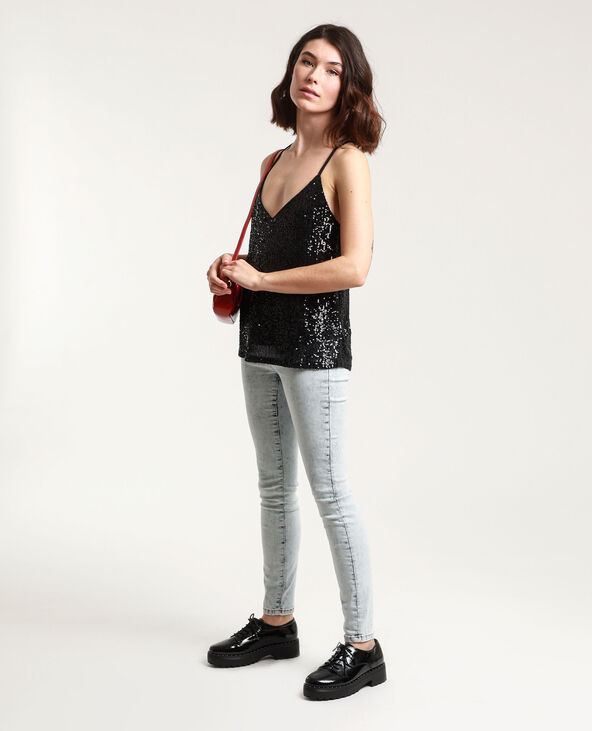 Top à sequins noir - Pimkie