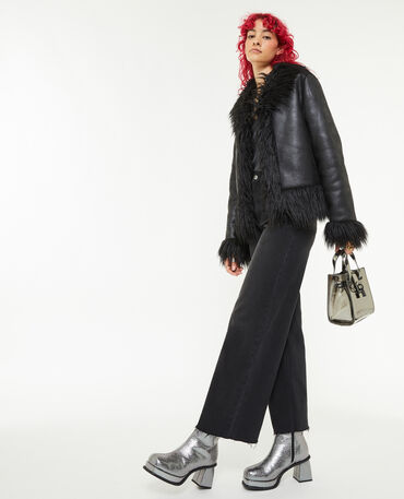 Veste Simili Cuir Femme Blouson Perfecto Noir Biker Pimkie
