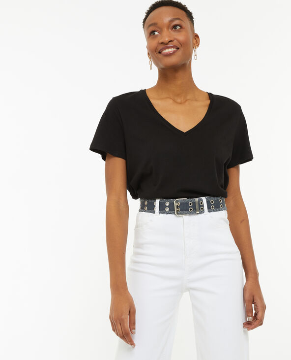 Ceinture effet jean avec illets Pimkie