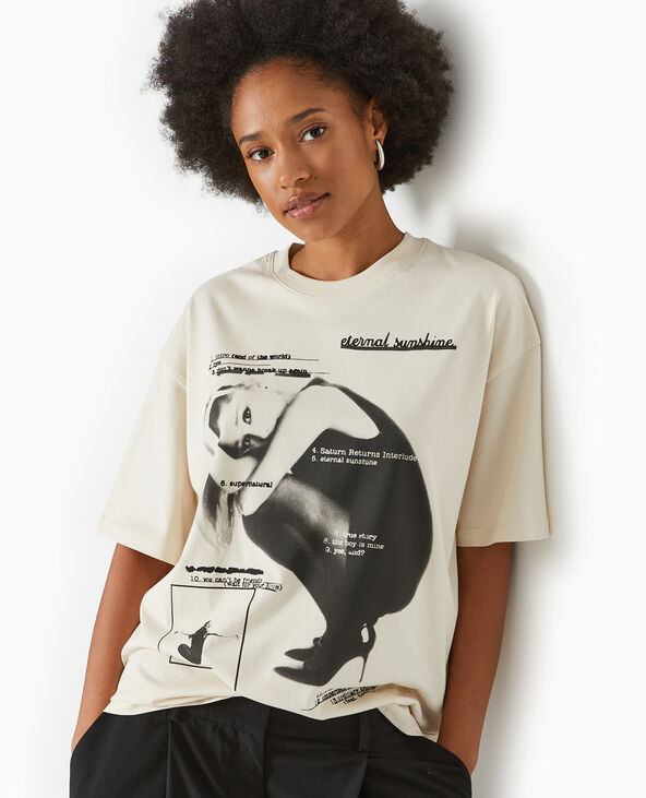 T-shirt oversize avec print ARIANA GRANDE écru - Pimkie