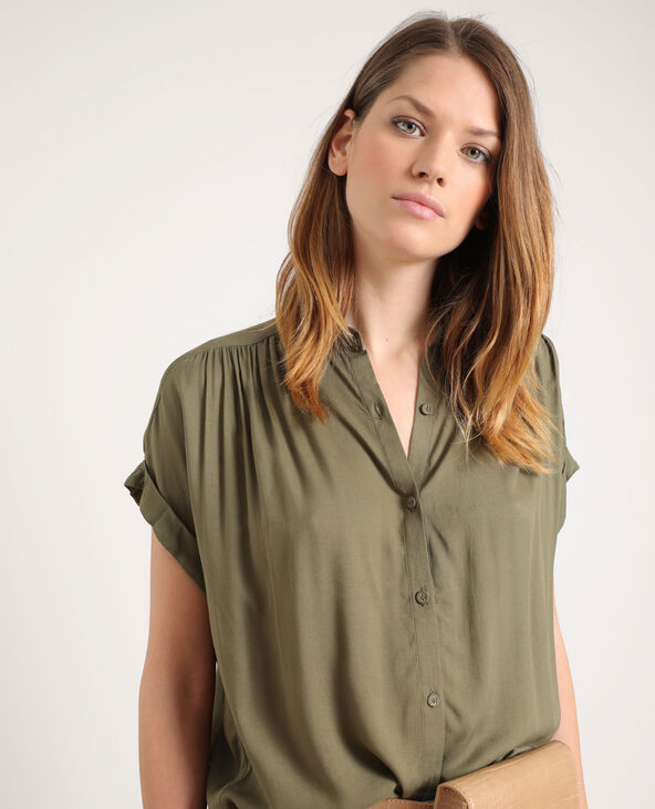 Chemise à manches courtes taupe - Pimkie