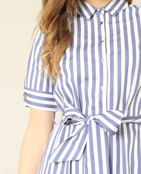 Robe chemise à manches courtes bleu marine - Pimkie