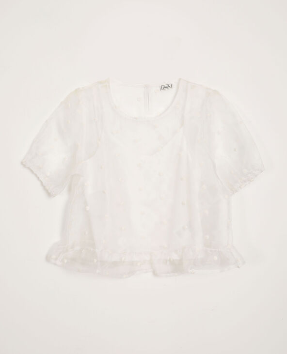 Top en organza blanc - Pimkie