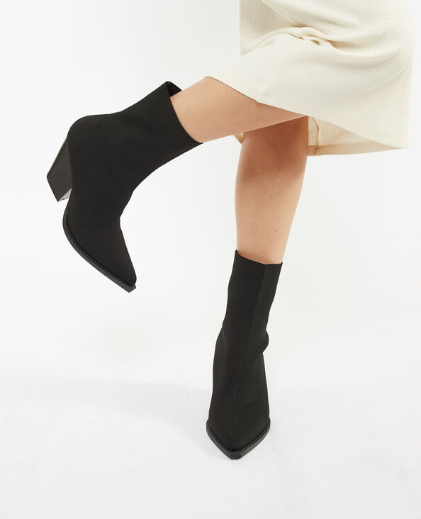 Boots façon santiags en maille textile extensible noir - Pimkie