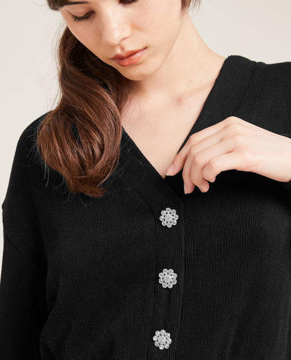 Pull effet gilet en maille côtelée noir - Pimkie