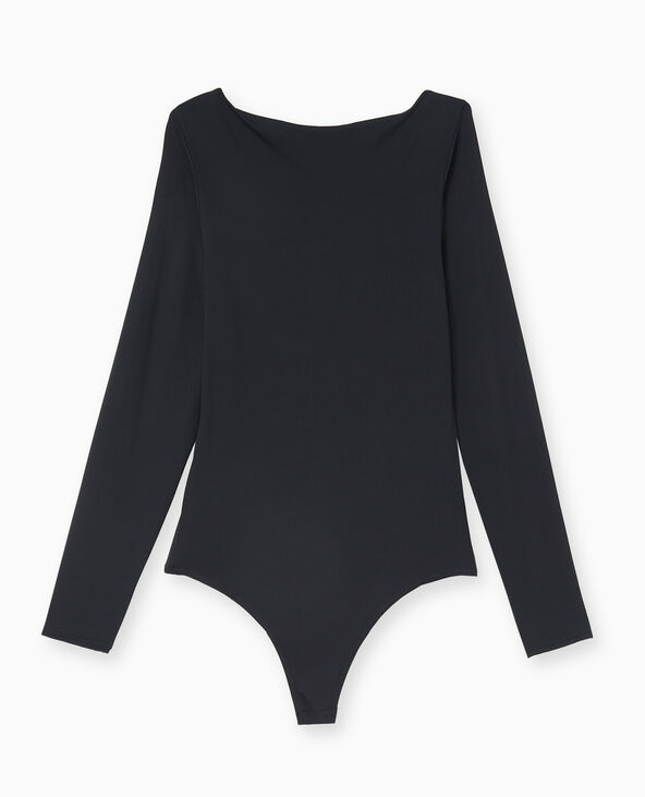 Body manches longues encolure bateau noir - Pimkie
