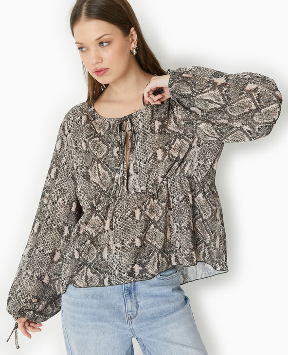 Blouse oversize motif python blanc - Pimkie