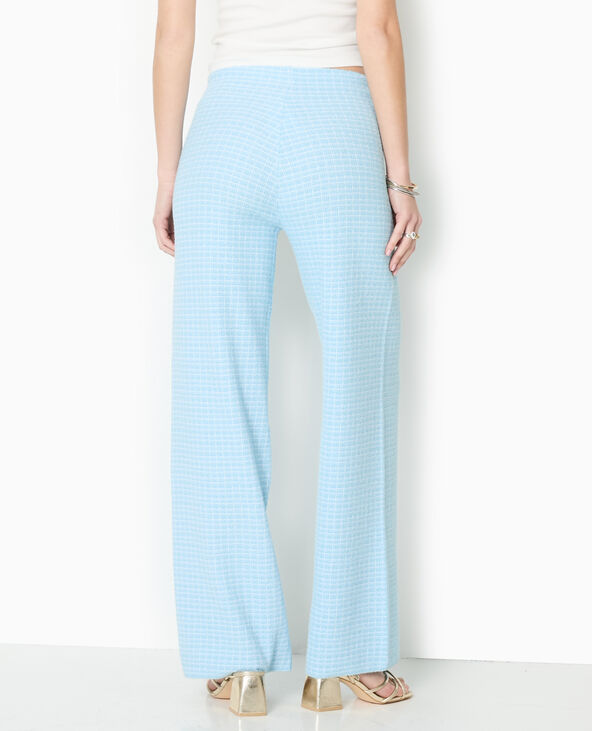 Pantalon en maille à carreaux bleu - Pimkie
