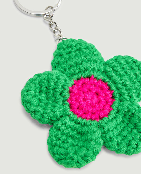 Porte-clé fleur en tricot bleu - Pimkie