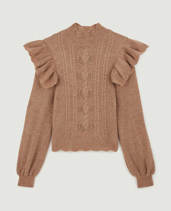 Pull à volants beige - Pimkie