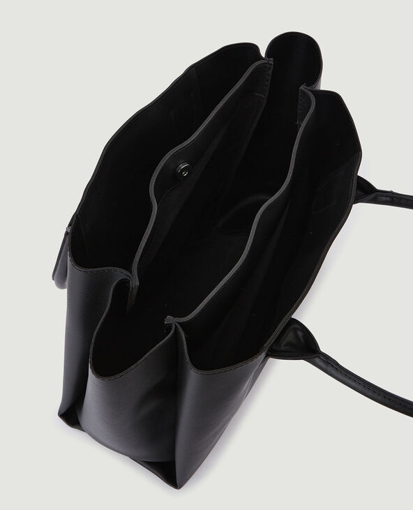 Grand cabas en simili noir - Pimkie