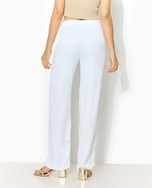 Pantalon droit en satin blanc - Pimkie