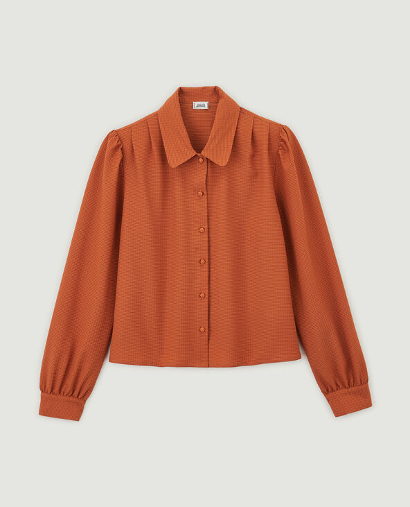 Chemisier tissu gaufré orange - Pimkie