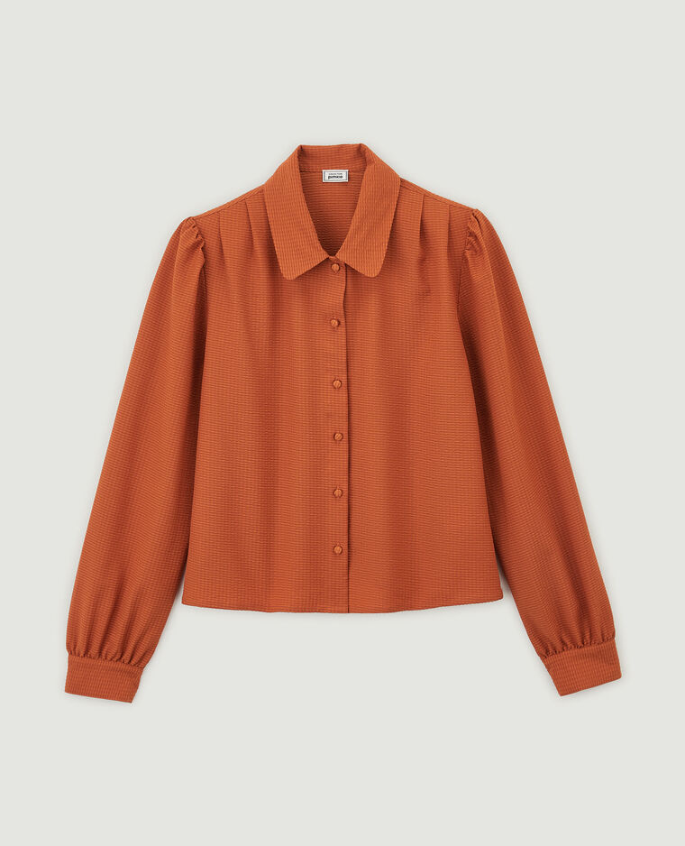 Chemisier tissu gaufré orange - Pimkie