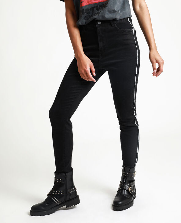 Jean skinny à bandes noir - Pimkie