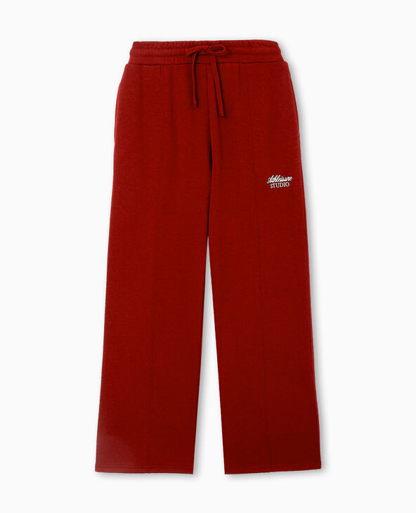 Pantalon de jogging droit avec broderie bordeaux - Pimkie