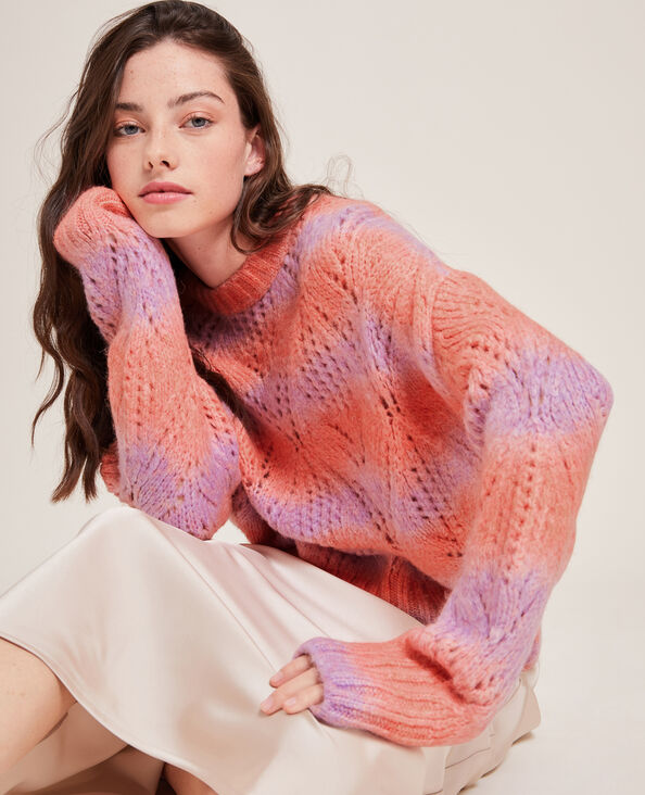 Pull bicolore maille ajourée rose - Pimkie