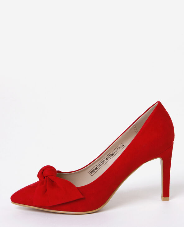 Escarpins microfibre nœud rouge - Pimkie