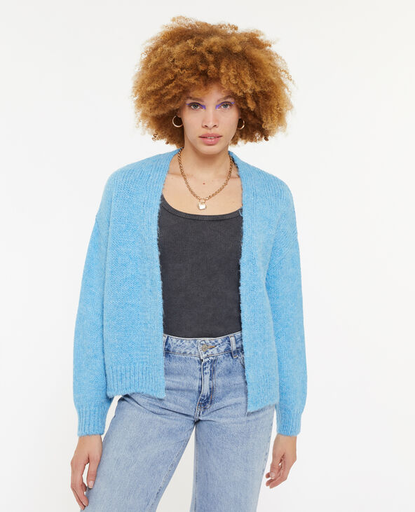 Gilet en maille sans boutons bleu clair - Pimkie