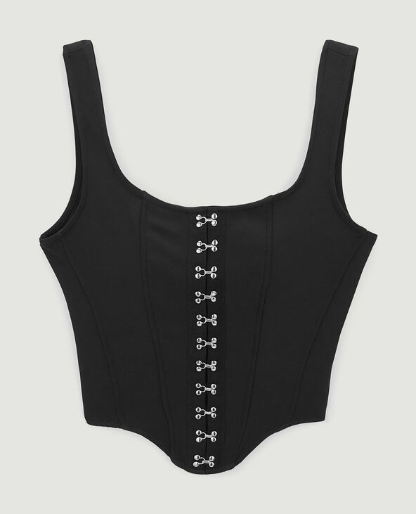Top à bretelles façon corset noir - Pimkie