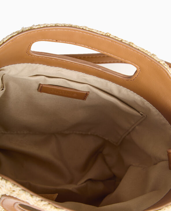 Sac en raphia et simili cuir beige - Pimkie