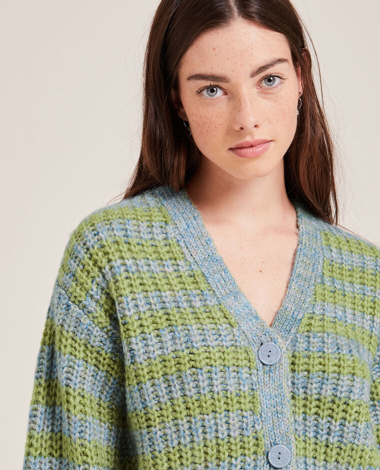 Gilet grosses mailles bleu - Pimkie