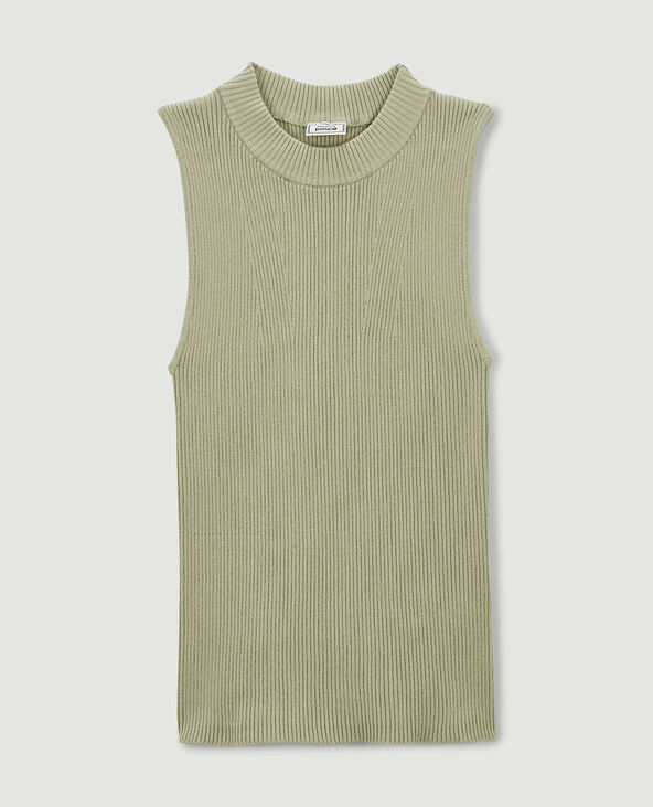 Top sans manches en maille vert de gris - Pimkie