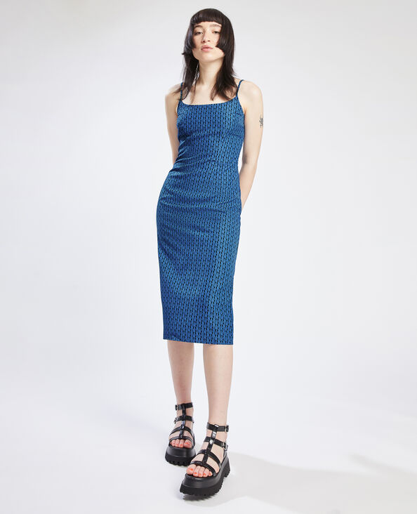 Robe chemise maille transparente bleu - Pimkie