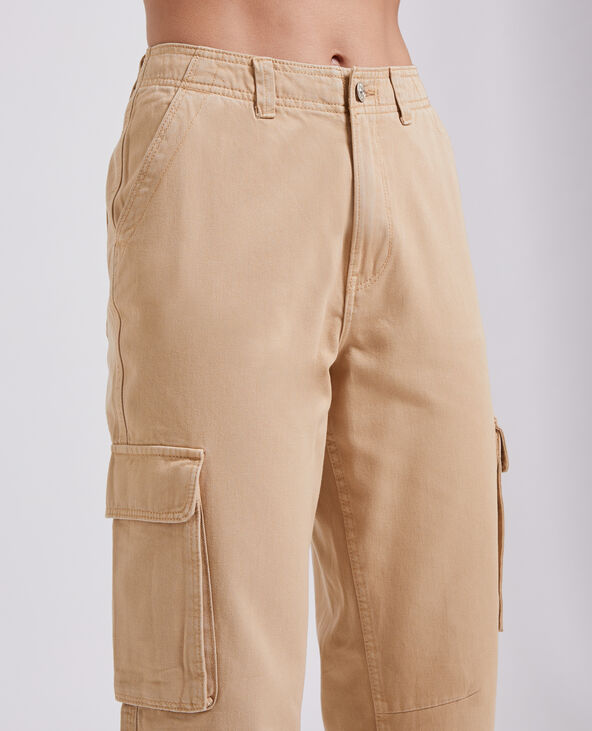 Pantalon droit cargo taille haute blanc - Pimkie