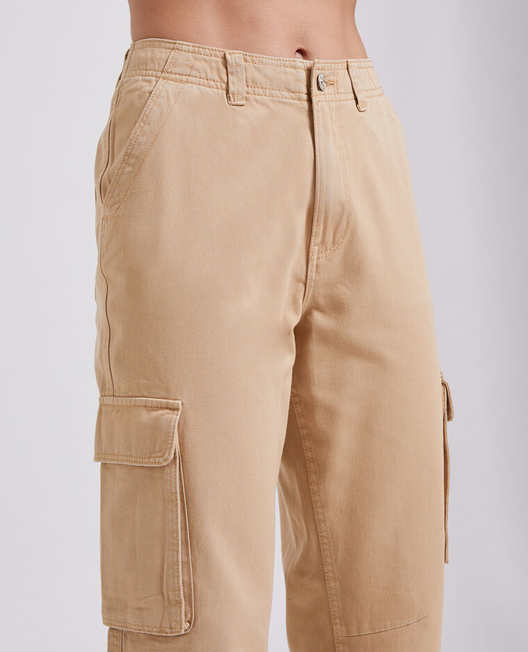 Pantalon droit cargo taille haute blanc - Pimkie