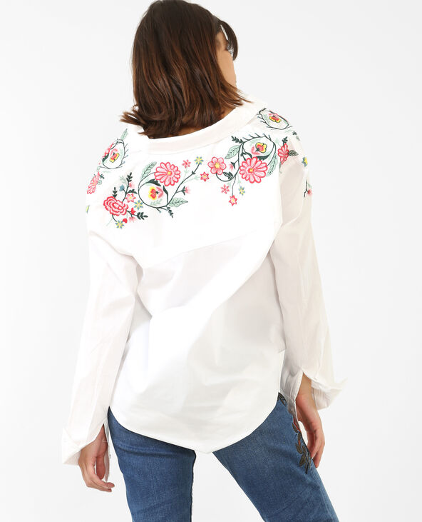 Chemise brodée blanc - Pimkie