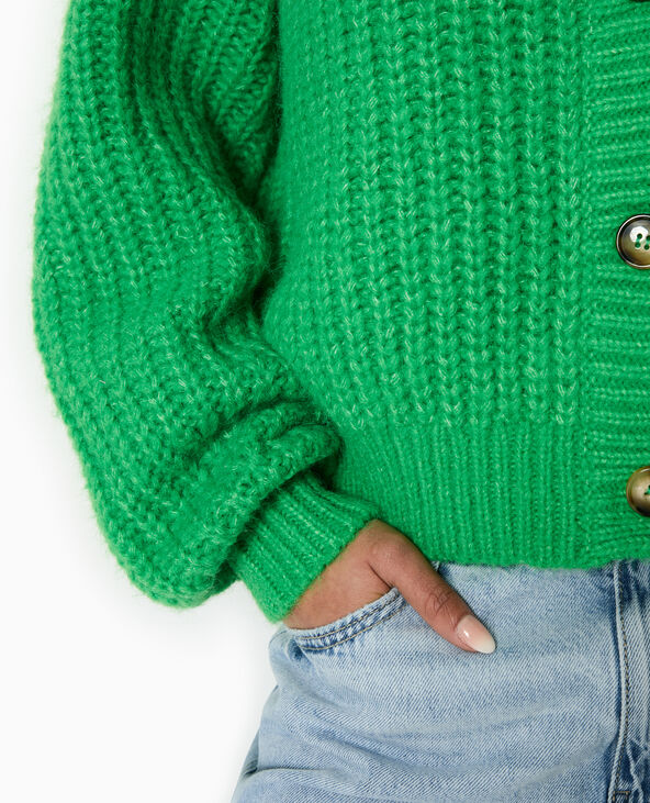 Gilet grosses mailles vert - Pimkie