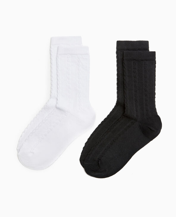 Chaussettes en maille fantaisie blanc - Pimkie