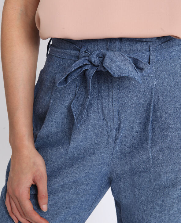 Pantalon carotte bleu best sale marine