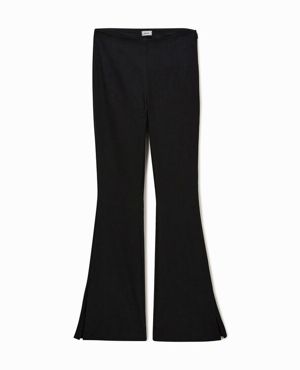 Pantalon flare en tissu stretch noir - Pimkie