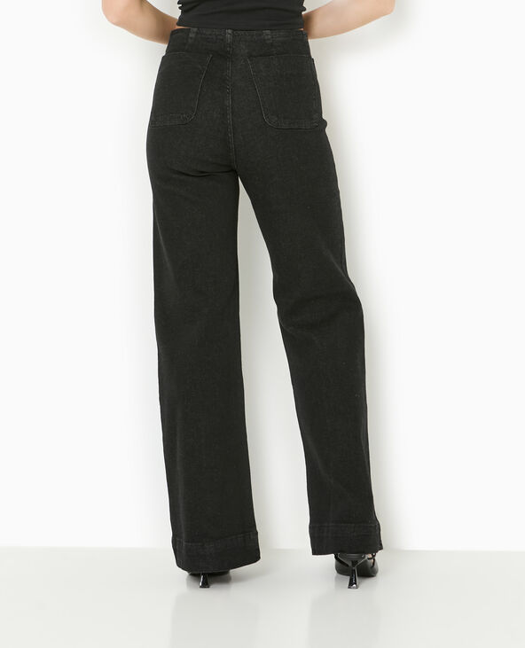 Jean flare taille haute avec poches plaquées noir - Pimkie