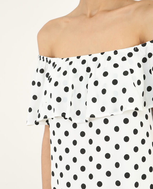 Robe à col bardot blanc - Pimkie