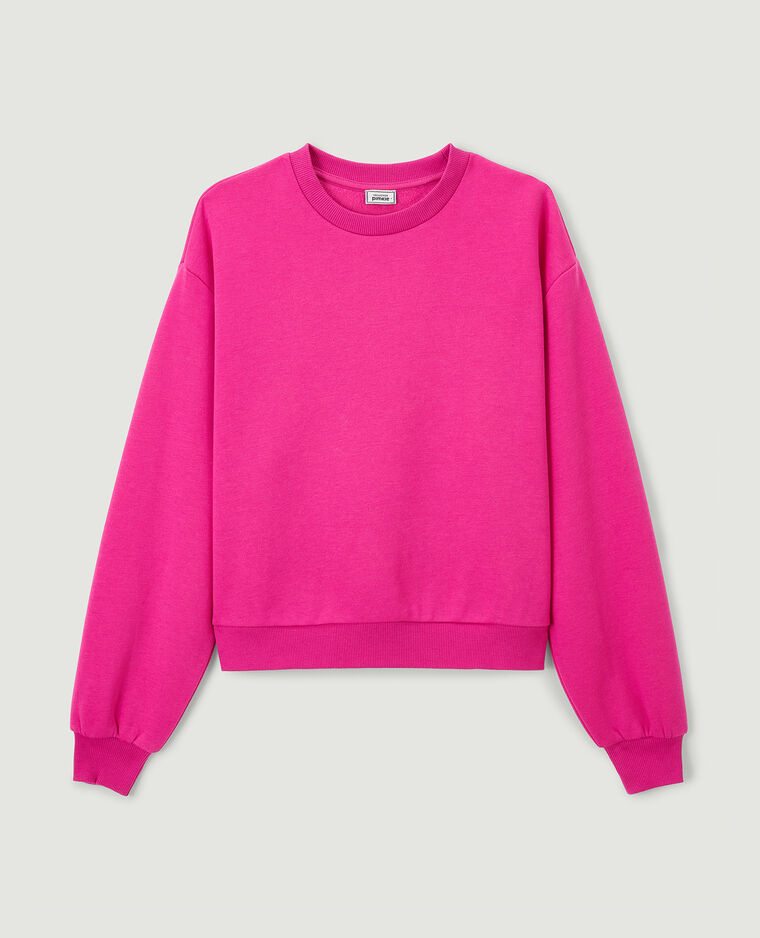 Sweat court col rond rose fuchsia - Pimkie