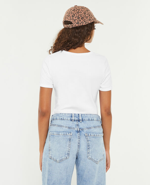 T-shirt col rond blanc - Pimkie
