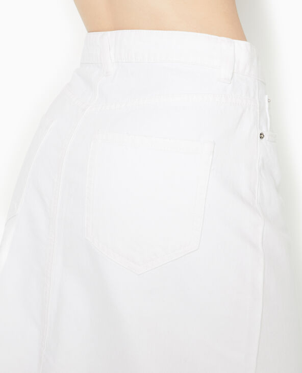 Jupe longue en jean avec fentes blanc - Pimkie